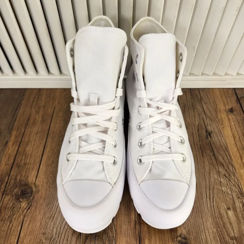 Converse CTAS Lugged Hi Womens 7.5 White Canvas Platform Sneakers Shoes 565902C